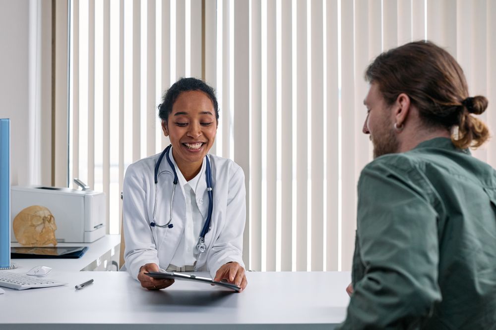 Doctor discussing confidential test results with a patient